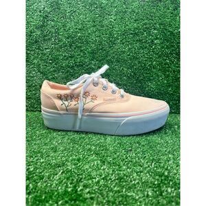 Vans Floral Satin Lace Up Platform Skateboard Sneakers Size 5.5 Women’s